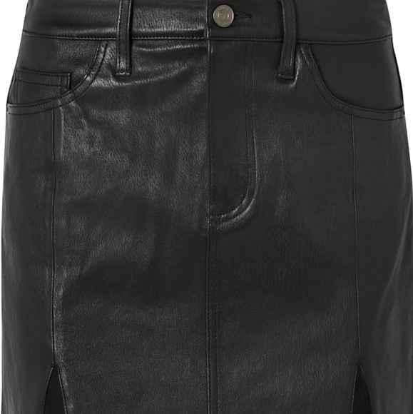 Current/Elliott Leather Contrast Skirt 28 - Picture 2 of 12